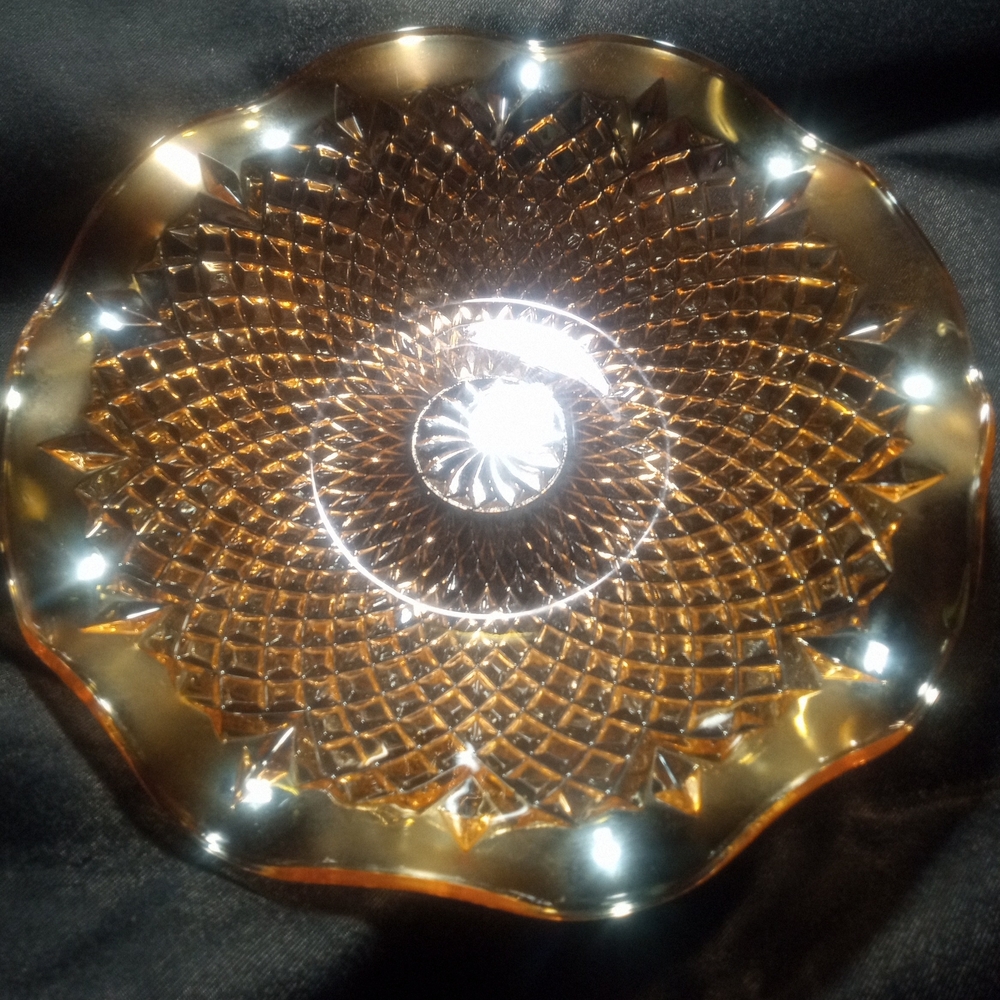 Elegant Gold and Silver Decorative Glass Plate